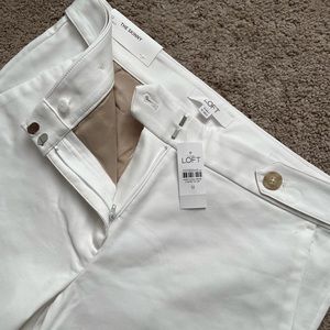 Loft Curvy Button Tab Sutton Skinny Pants, size 12